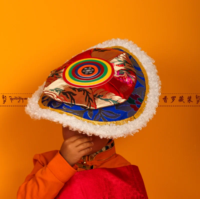 

Chinese Tibetan Girls' Round Hat Performance Costume Accessories