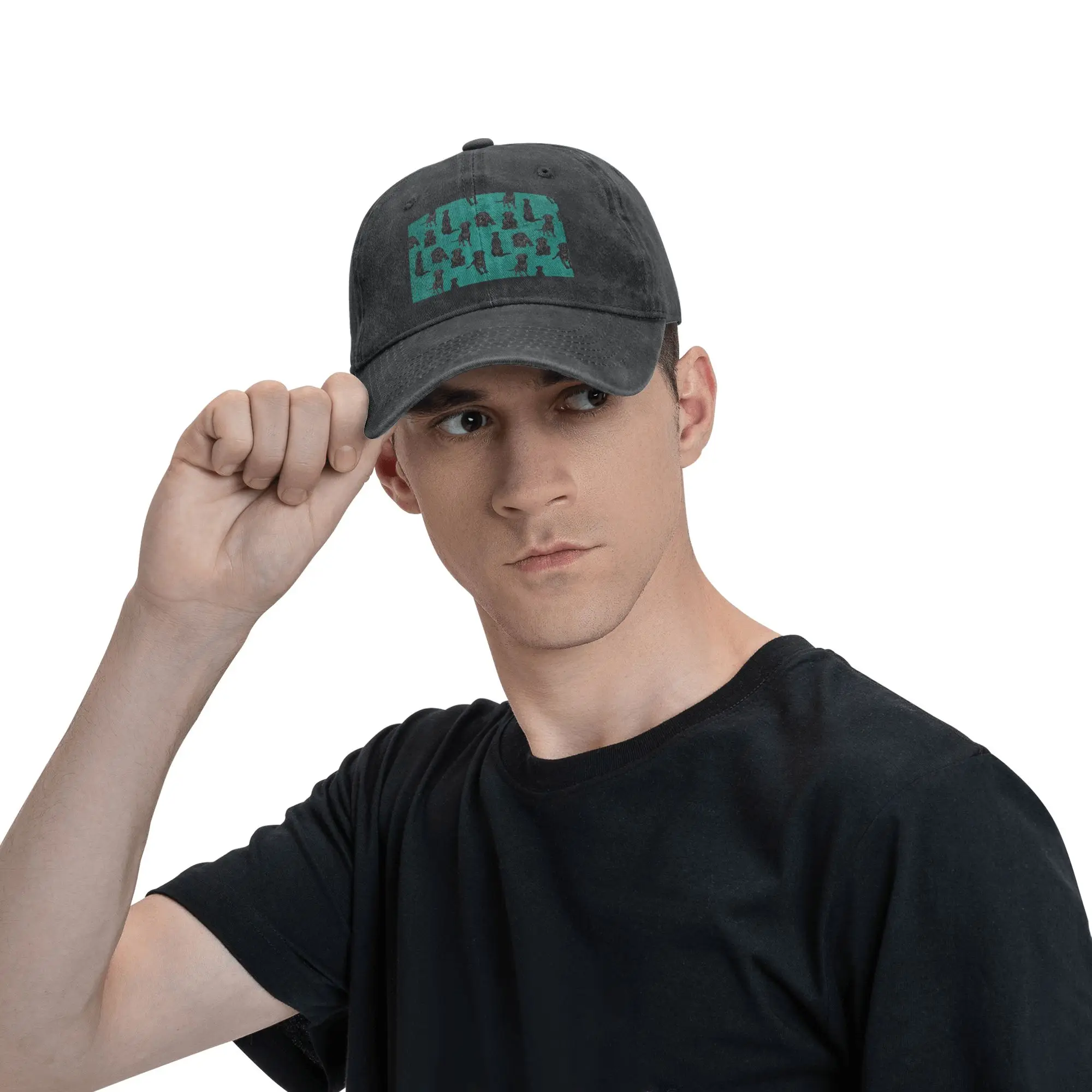 Black Labrador Retriever Dog Denim Fabric Cap Casual Baseball Caps Adjustable Hat Summer Unisex Baseball Hats