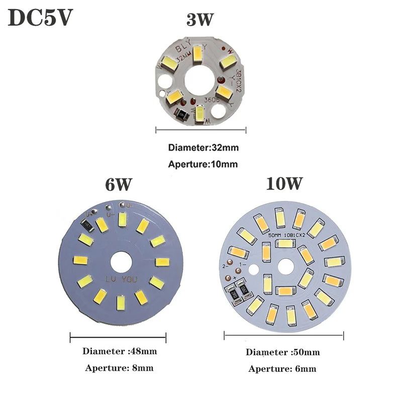 1pcs 3colors Input 5V USB Dimmable LED 5730 SMD 3W 6W 10W  Light Board Light Source with  4keys 1.5m Cable Controller