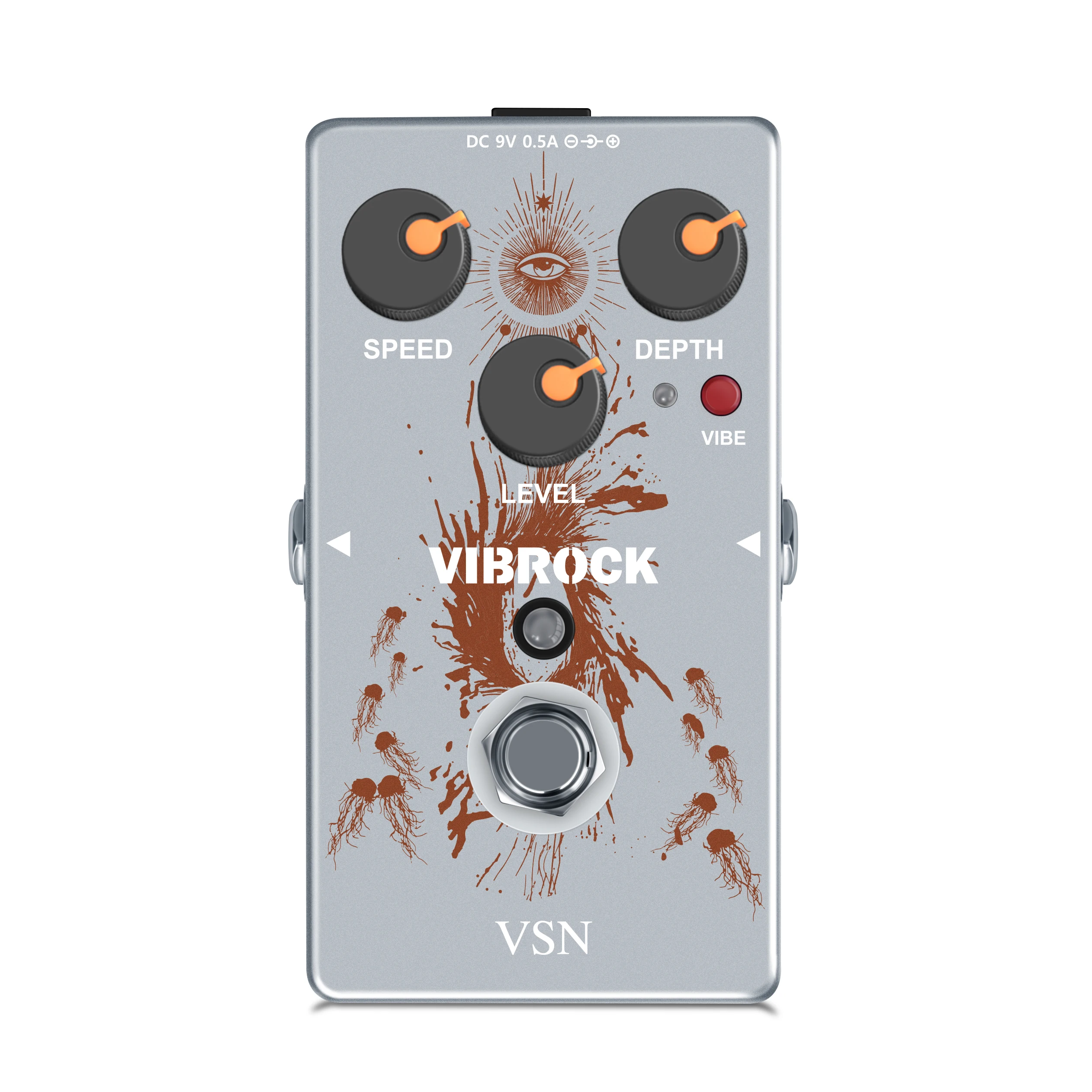 VSN VIBROCK Chorus-Tremolo Monoblock Pedal Full Size Modulation Guitar Effector Jimi True Bypass RE02