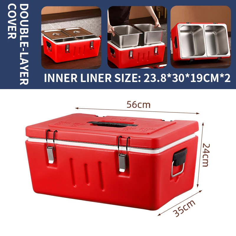 1/2/3/4 خزانات معزولة الغذاء عموم الناقل تكويم المطاعم صندوق ساخن مع مقالي من الفولاذ المقاوم للصدأ جهاز تسخين الطعام لمطعم مقصف