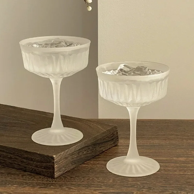 Wide-mouth Stemmed Glass Specialty Drinks Glasses Cups Frosted Champagne Cocktails High-footed Glass Cups
