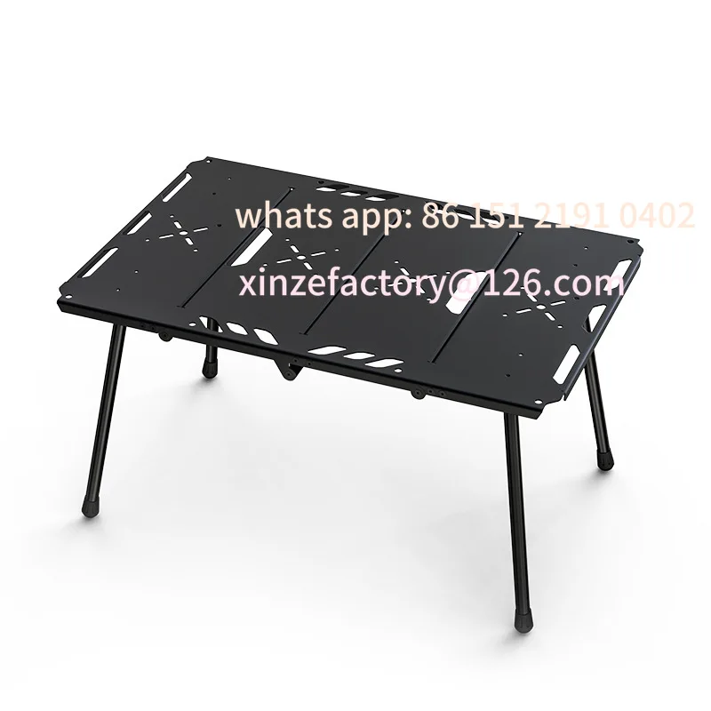 

Customizable składany stół z regulacją wysokości, wykonany ze stopu aluminium, z taktycznym haczykiem, boczny stojak,