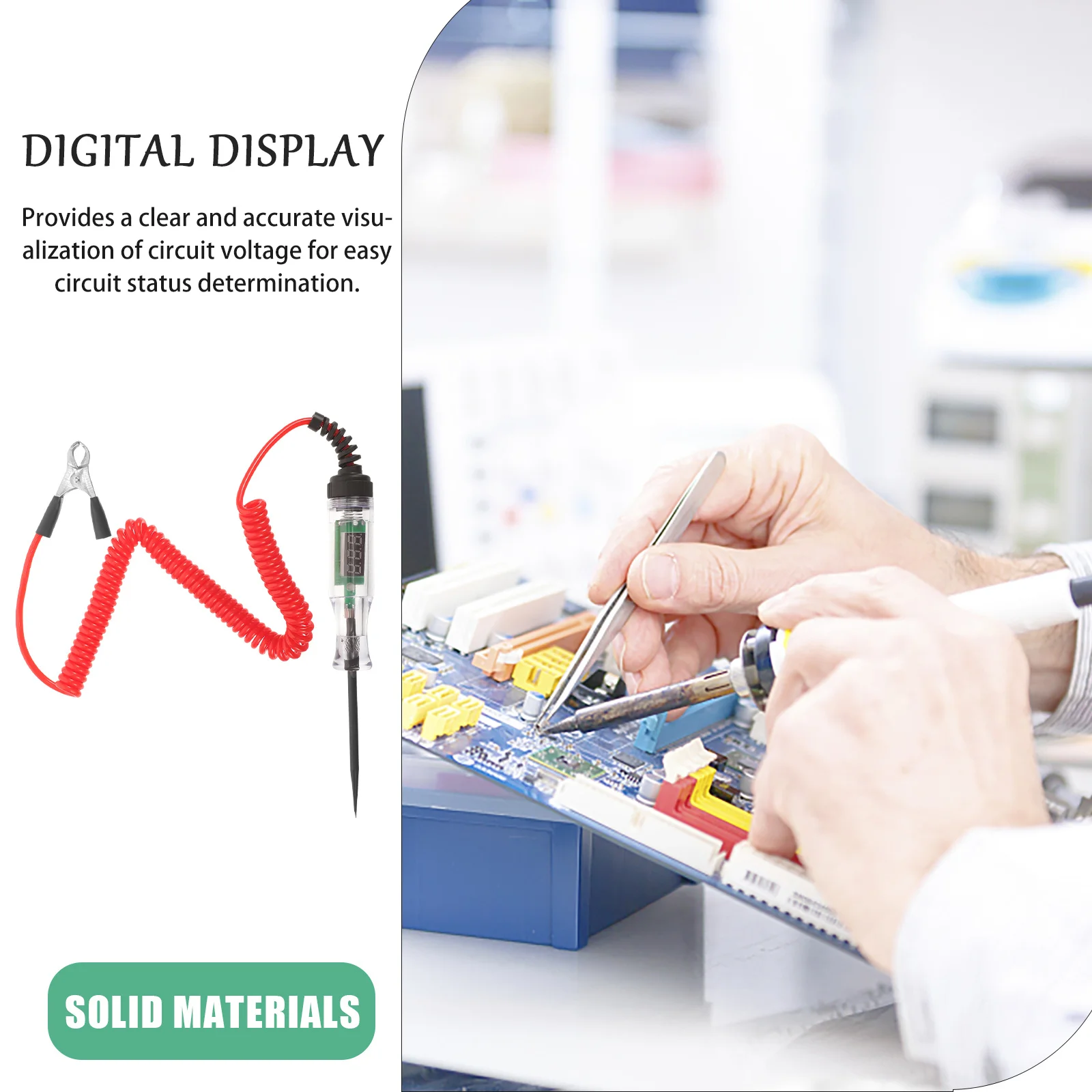 جهاز قياس الجهد الكهربائي الرقمي القلم سلك الربيع جهاز فحص الدائرة الكهربائية للسيارة #1