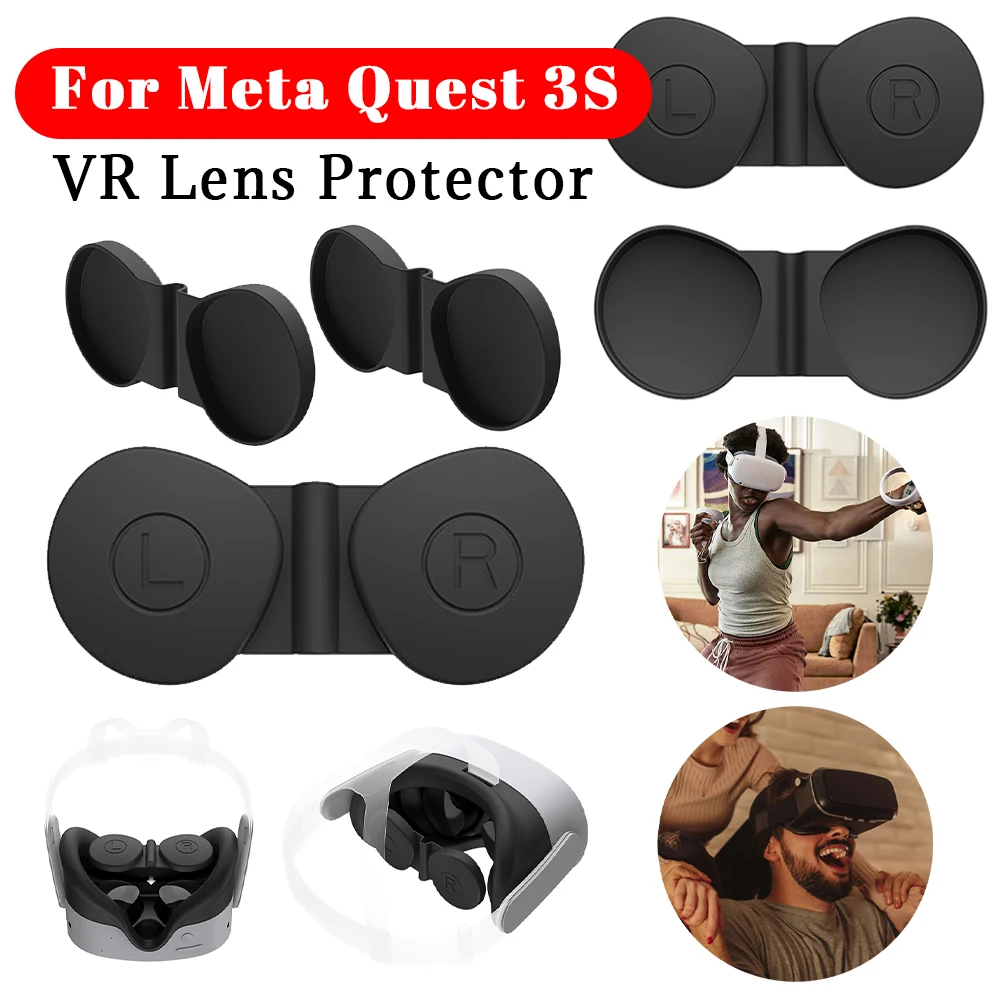 1-3PCS VR Lens Protector for Meta Quest 3S Silicone Anti-Scratch Protector VR Lens Cover Protector Cap for Meta Quest 3S