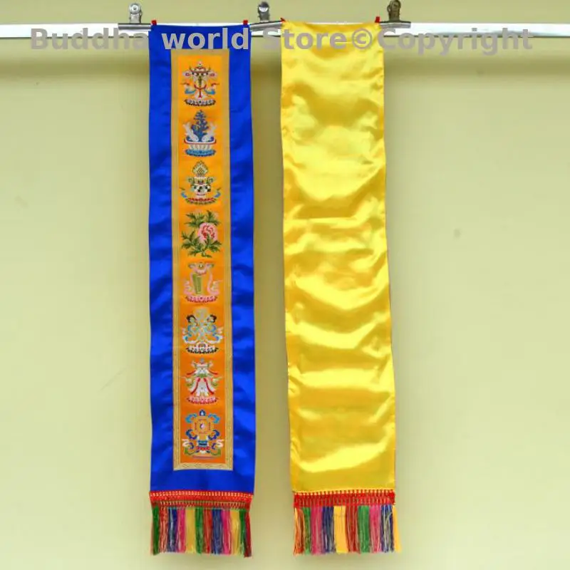 A pair Buddhism decoration Tibet family home Temple Altar Wall decor Kalachakra Auspicious symbols decor couplet Ornament
