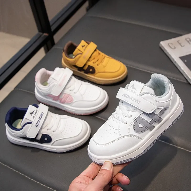 

2026 New Kids Sneakers Winter Shoes Sport Child Casual Fashion Running Shoes Simple Sports Shoes White Flat Shoes