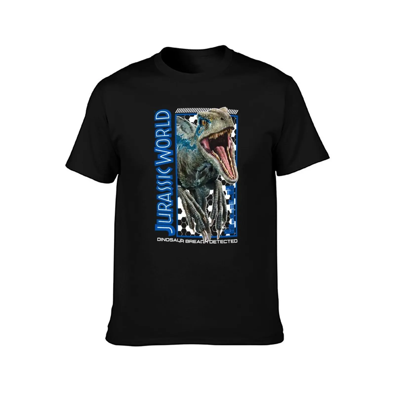 Jurassic World Blue Portrait T-Shirt Summer Casual Cotton Tee Oversized Streetwear Tops Vintage Graphic Print 100% Cotton