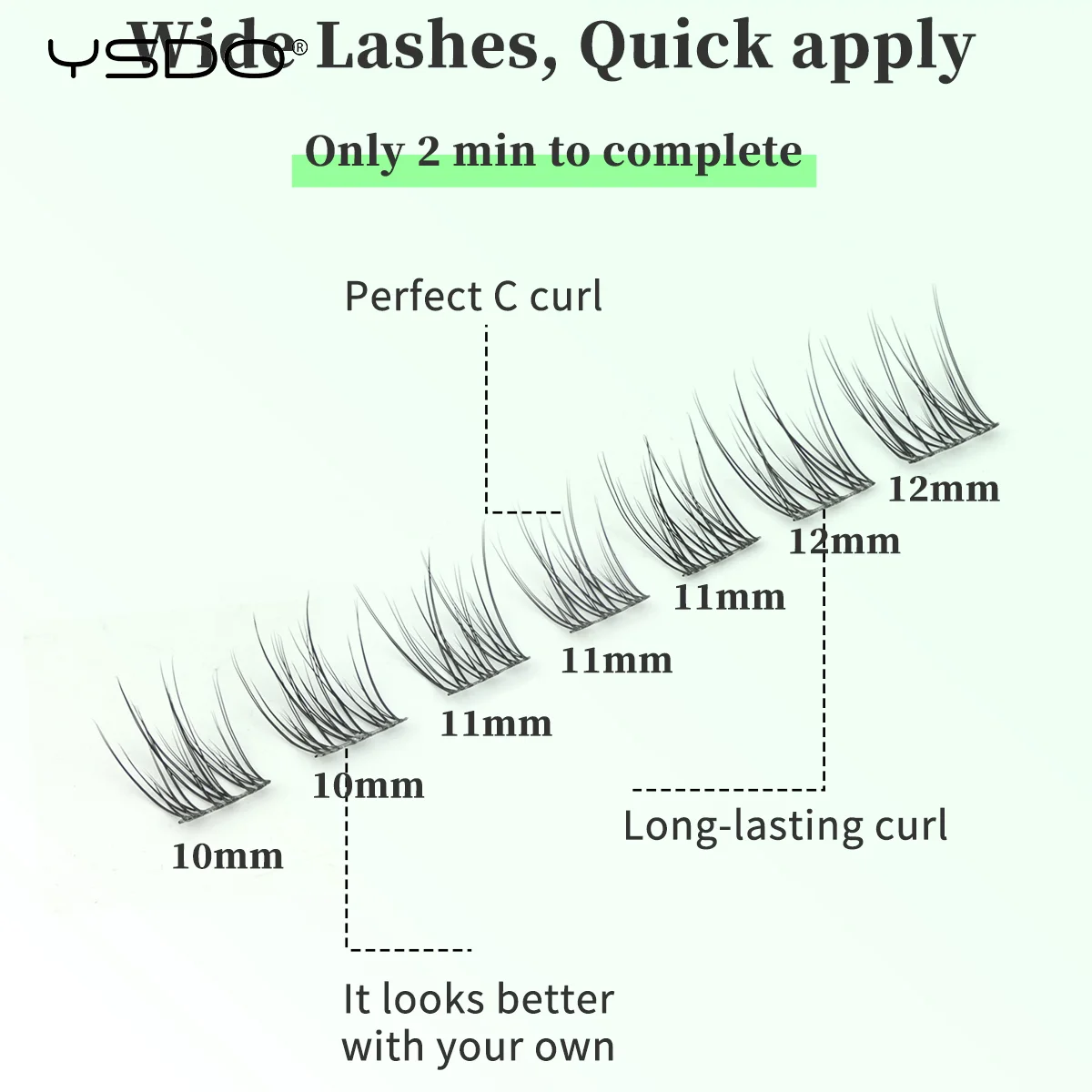 YSDO 10/14 Rows Natural Eyelash Extension Premade Volume Fans Individual Lashes Mink False Eyelashes Cluster Lashes Makeup Cilia