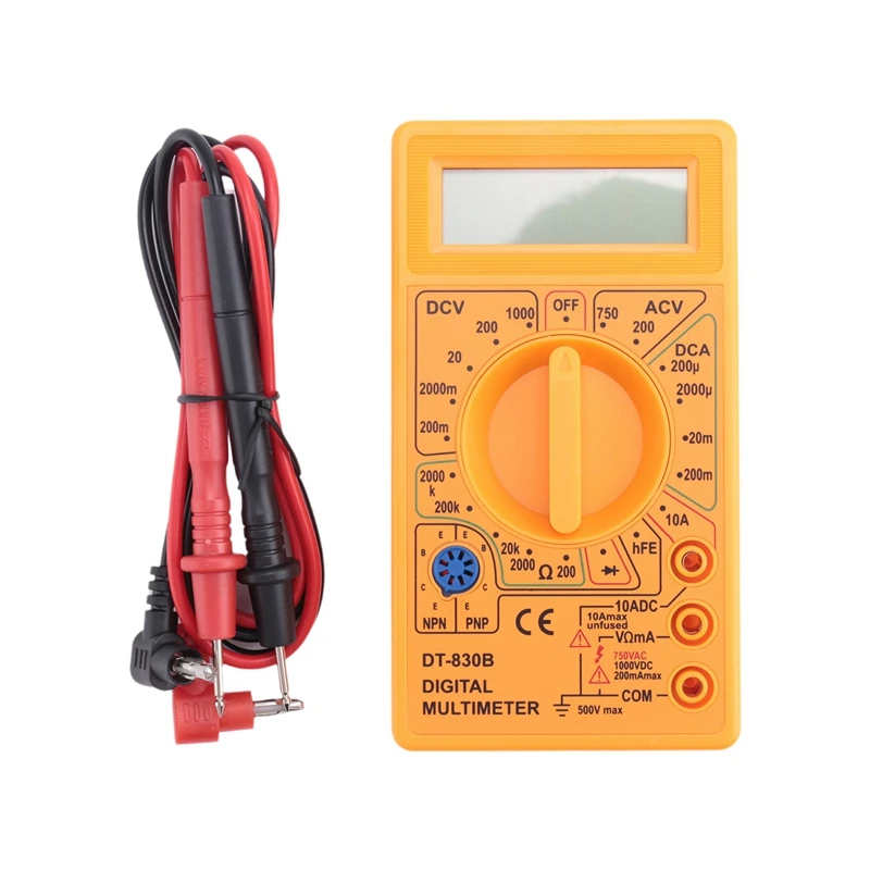 DT-830D Digital Multimeter With Buzzer Square Wave Output Voltage Ampere Ohm Tester Probe DC AC LCD Overload Protection