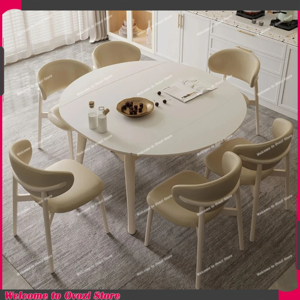 

Rectangle Extension Dining Tables Waterproof White Fruit Basket Dining Tables Restaurant Household Mesa Plegable Home Furniture