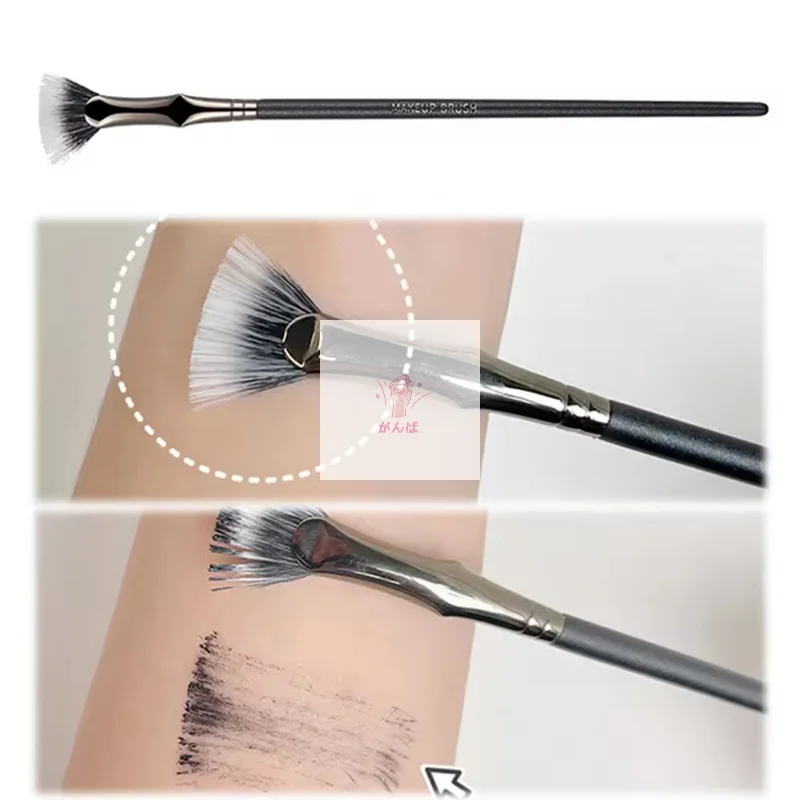 Mascara Fan Brush Scalloped Lash Brush Soft Bristles Foldable Eyelash Brush Folding Angle Eyelash Eyebrow Brush For Makeup Tool