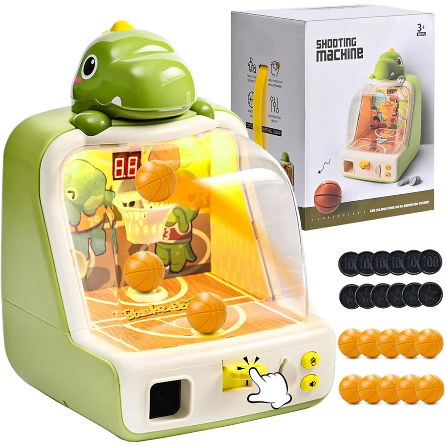 

Tabletop Basketball Game for Kids,Basketball Shooting Game,Dinosaur Desktop Games Interactive Coin-Op Arcade Electronic Toys