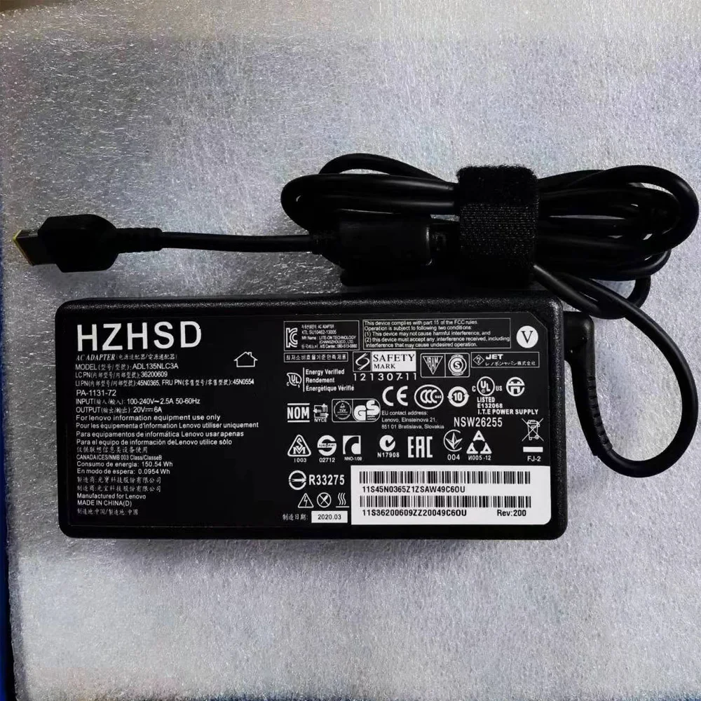 HZHSD 20V 6A USB New AC power adapter laptop charger for Lenovo G500A G505 G505A G510 G510A G700 G700A G710 M4400