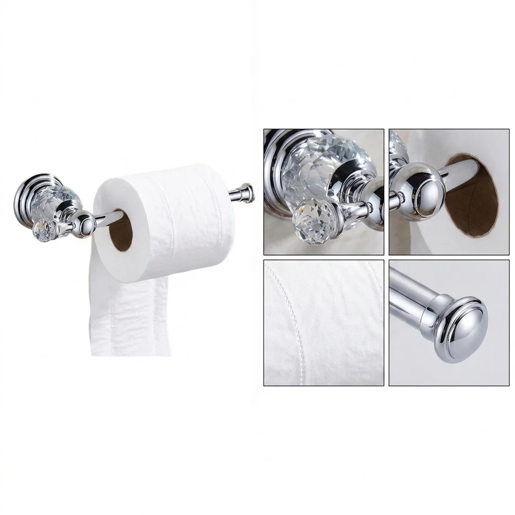 Glass Tube Toilet Paper Holder with Polished Chrome Stainless Steel Wall Bracket for Consistent Bathroom Aesthetics