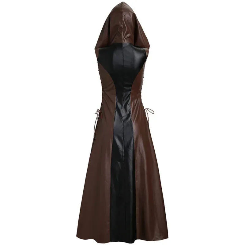 A Bear's Home Cosplay Medieval Assassins Costume Women Disfraz Mujer Creed Fashion Sexy Slim Lace Up Leather Long Dres 2025 New