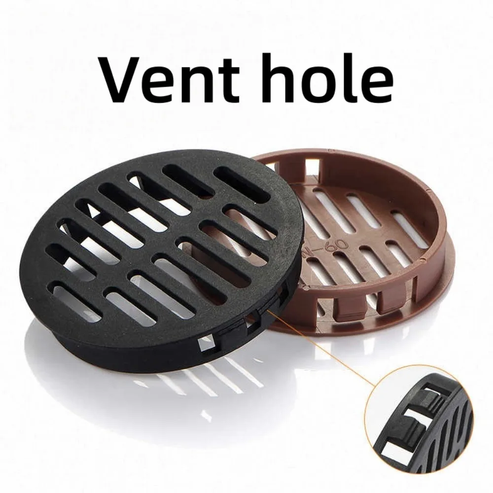 5Pcs Plastic Round Ventilation Hole Covers 35-80mm Diameter Cabinet Air Vents Decorative Mesh Grilles for Closets & Shoe Storage