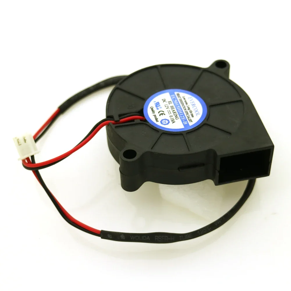 

EC5015L12H-B DC12V 0,18A 5CM 5015 50*50*15 мм Ультра тихий увлажнитель с турбовентилятором охлаждения