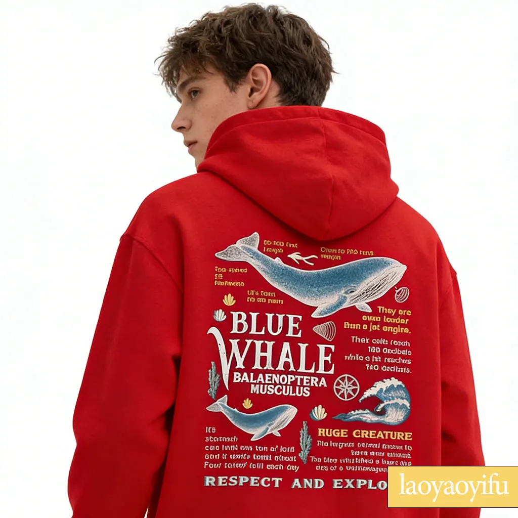 Winter Retro Blue Whale Hoodie 90s Graphic Sweatshirts Ocean Pullover Marine Life Shirt Whale Hoodie Y2k Aesthetic Sweatshirt