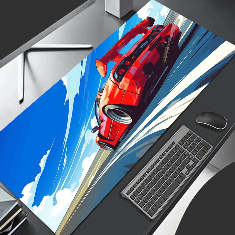 Cool Racing Car Anime Mouse Pad Large Computer Office Game Table Mat XXL Rubber Non-slip Gaming Keyboard Mousepad Long Desk Pads