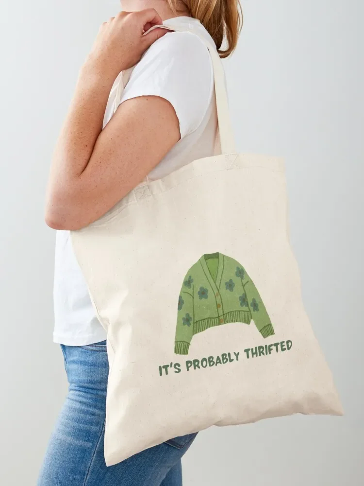 IT'S PROBABLY THRIFTED Tote Bag foldable reusable bag Women's handbag Eco bag