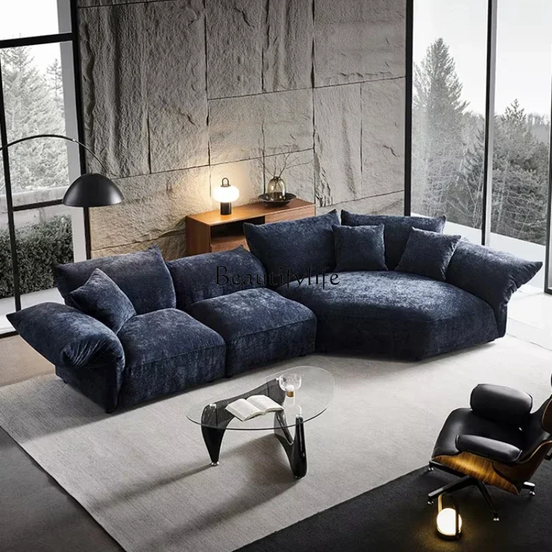 

Petal Italian minimalist chenille fabric special-shaped curved concubine sofa