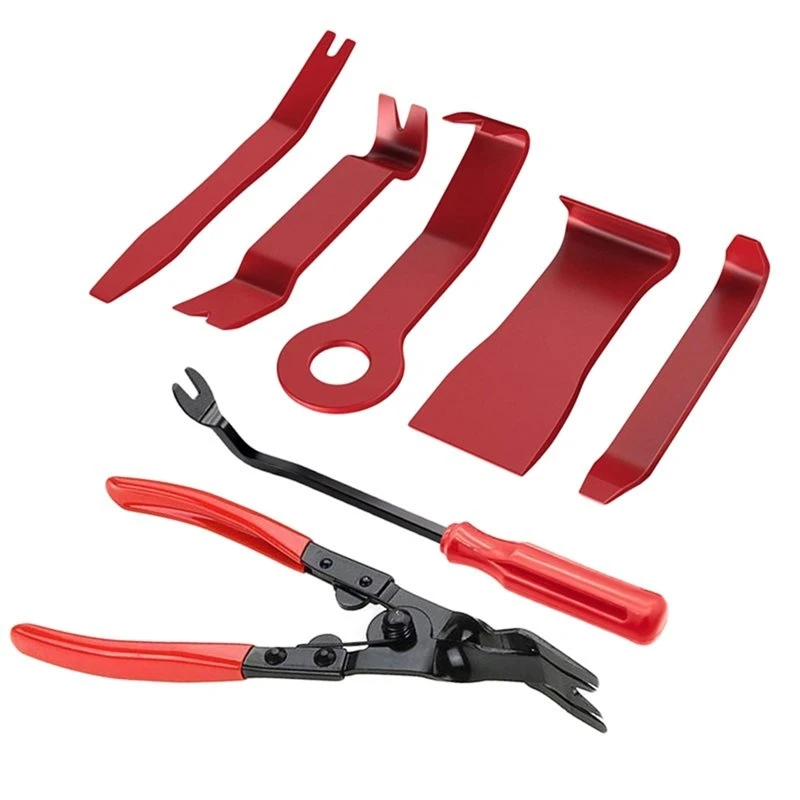 DT42-7PCS Auto Trim Scratch Removal Tool Car Audio Dash Panel Window Molding Fastener Remover Tool Kit