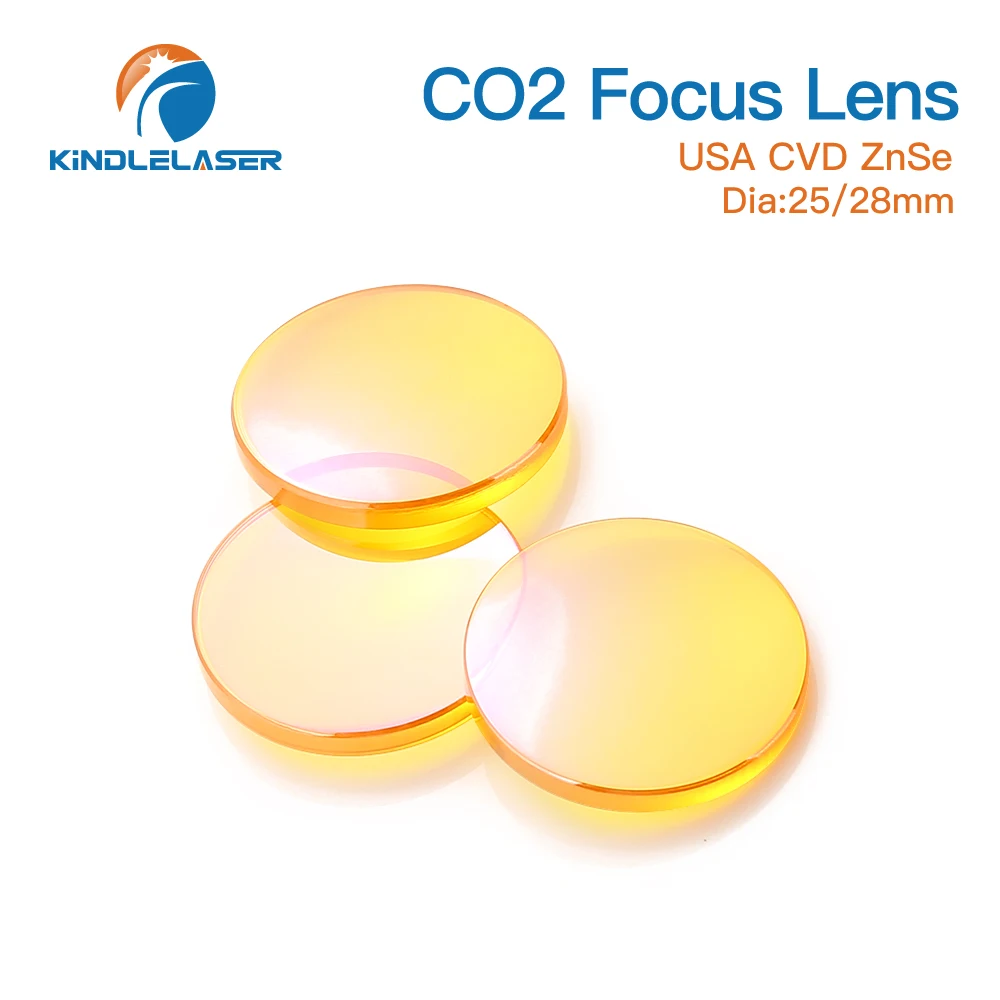 

USA CVD ZnSe Focus Lens Dia. 25/25.4mm FL50.8/63.5/76.2/101.6/127mm 2-5" for CO2 Laser High Power Mixed Cutting Machine