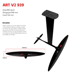 Best-Selling  GY-ART V2 939 Carbon Fiber Hydrofoil High-Performance 900sqcm Kite Surfing Similar Spitfire Water Accessory
