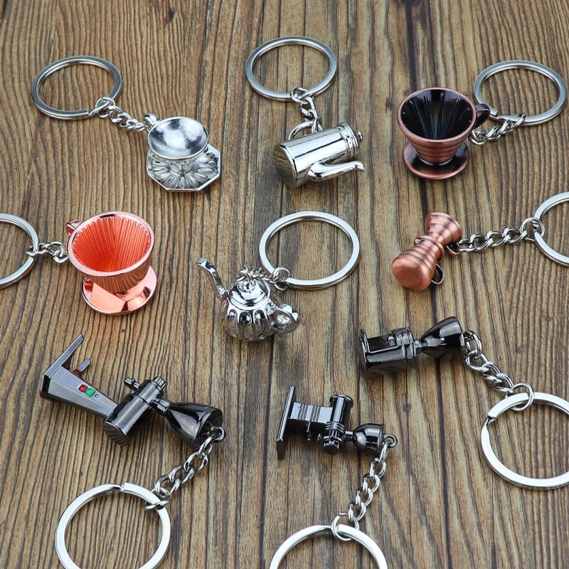 Coffee Keychain Coffee tool Keychain key chain Barista coffee KeyRing K2394 - Image 2