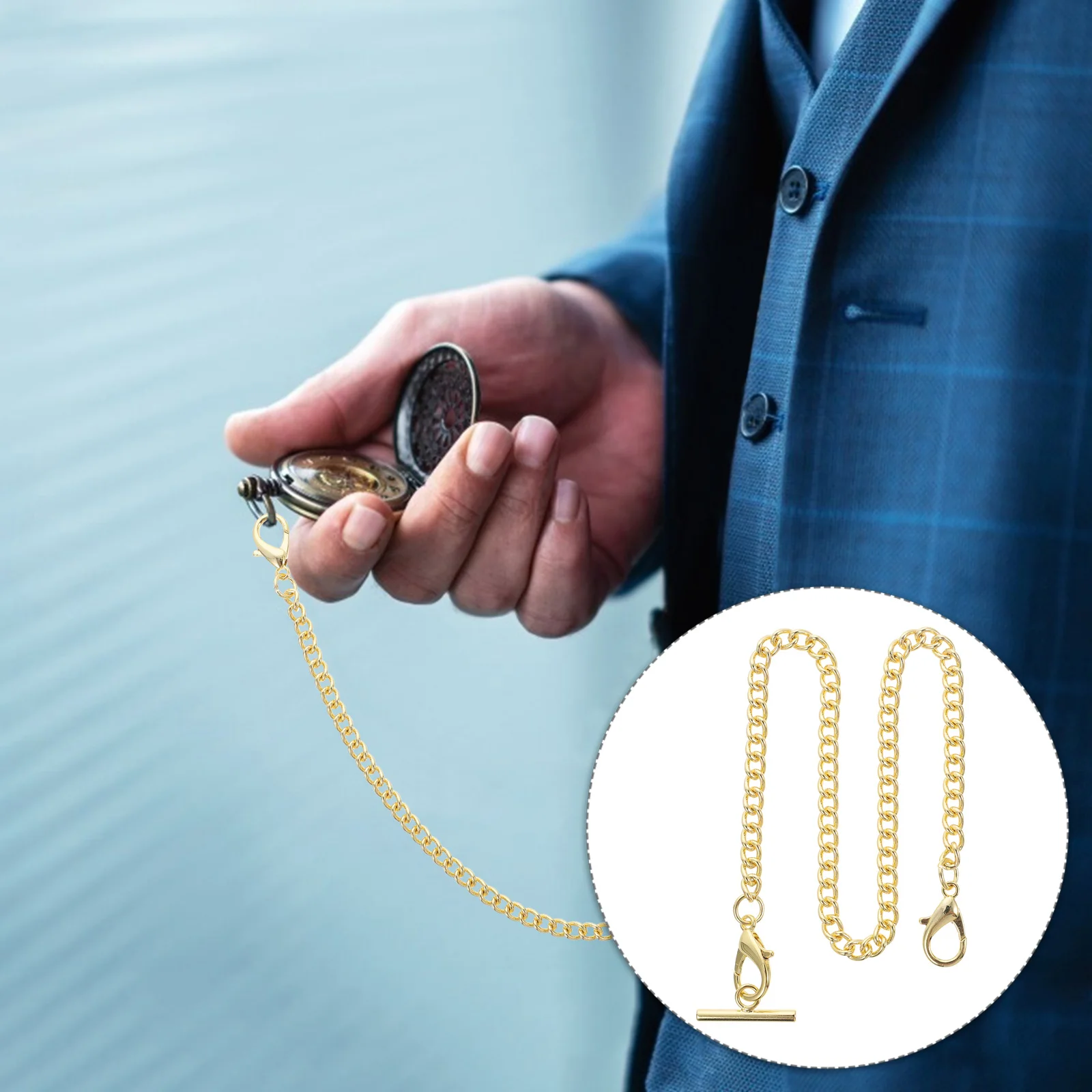

Pocket Watch Metal Chain Fashionable Jewelry Accessory Stainless Steel Hanging Electroplated Clothing Lightweight Durable DIY