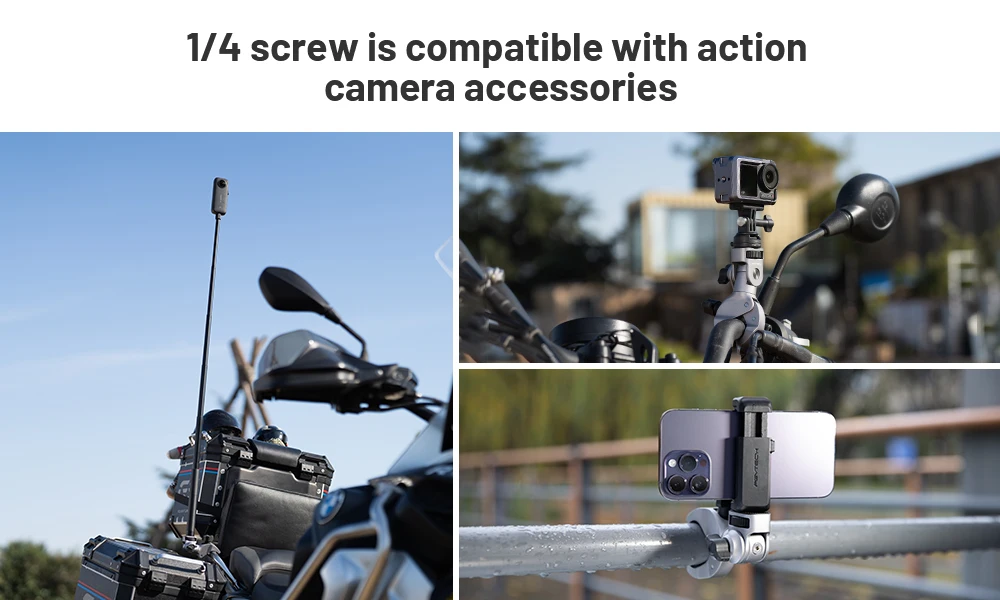 PGYTECH Super Clamp Mount 17mm to 37mm 1/4"screw Adapter For Bicycle/Vehicle Series Cycling Action Camera Smartphones