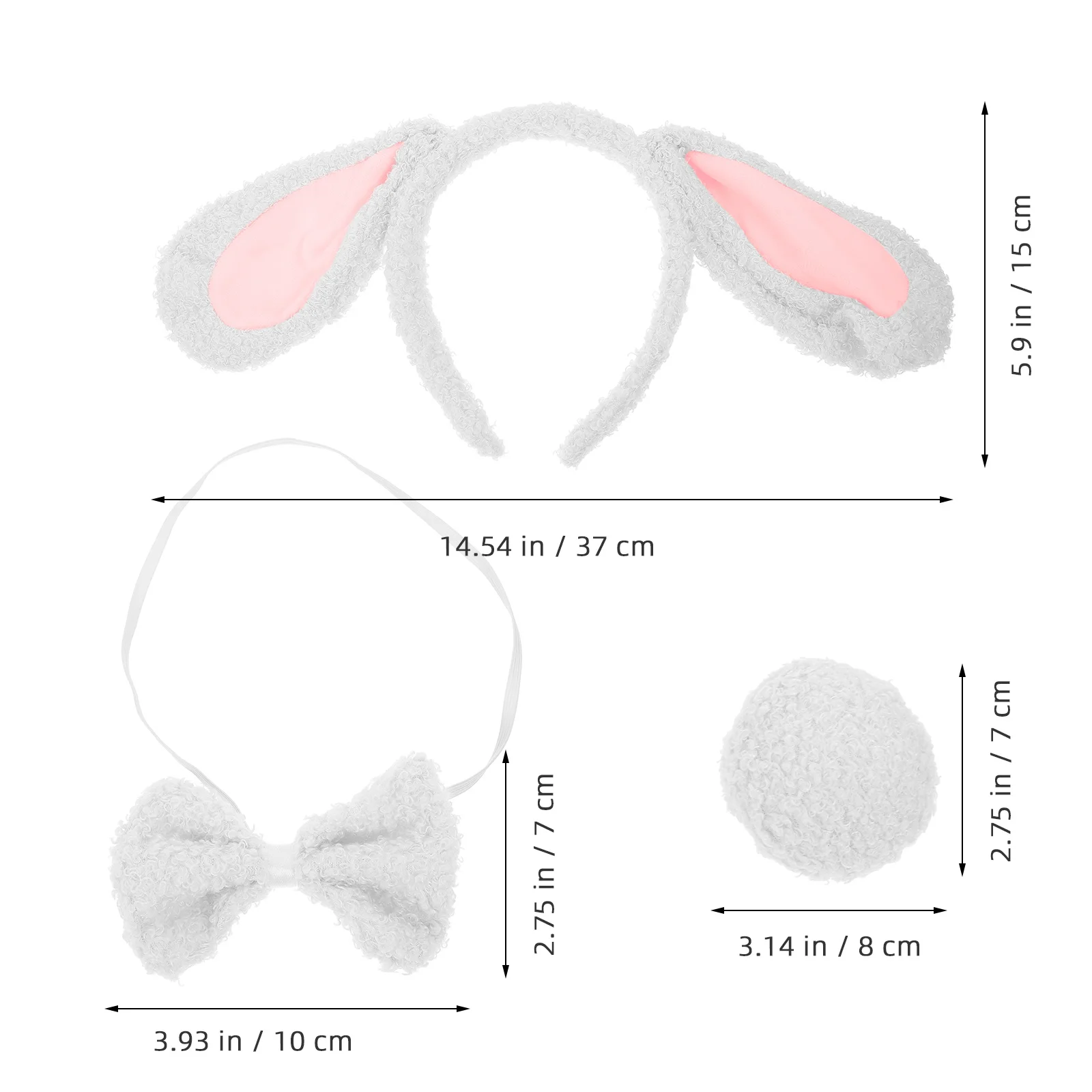 

1 set 1 Set Dog Ears Headband Animal Cosplay Costume Lightweight Comfortable Halloween Party Festival Bowtie Nose Set Cosplay