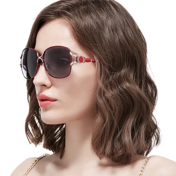 Case Oversized Vintage Sunglasses Women Polarized Plus Size Lens Sun Glasses Ladies Luxury Brand Shades Eyewear With Case Gafas