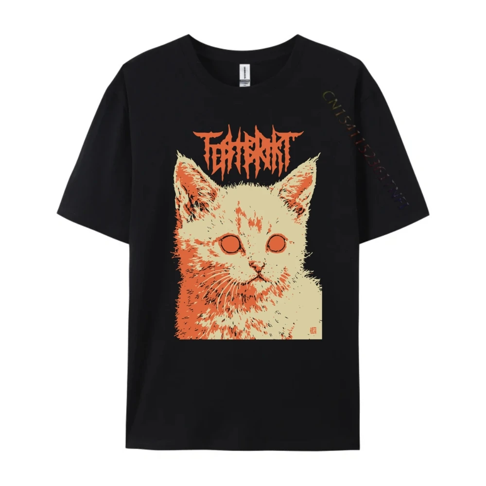 Kawaii Cat Black Metal Parody Goth Grunge Pink Tees Funny T Shirts T Shirts Street T Shirts Men Shirts Chinese Style