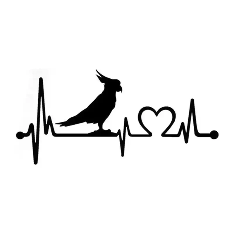 1 pc nice Parrot Heartbeat Heart Lifeline Car Sticker waterproof Car Wrap Vinyl Film Automobiles Products Car Accessories