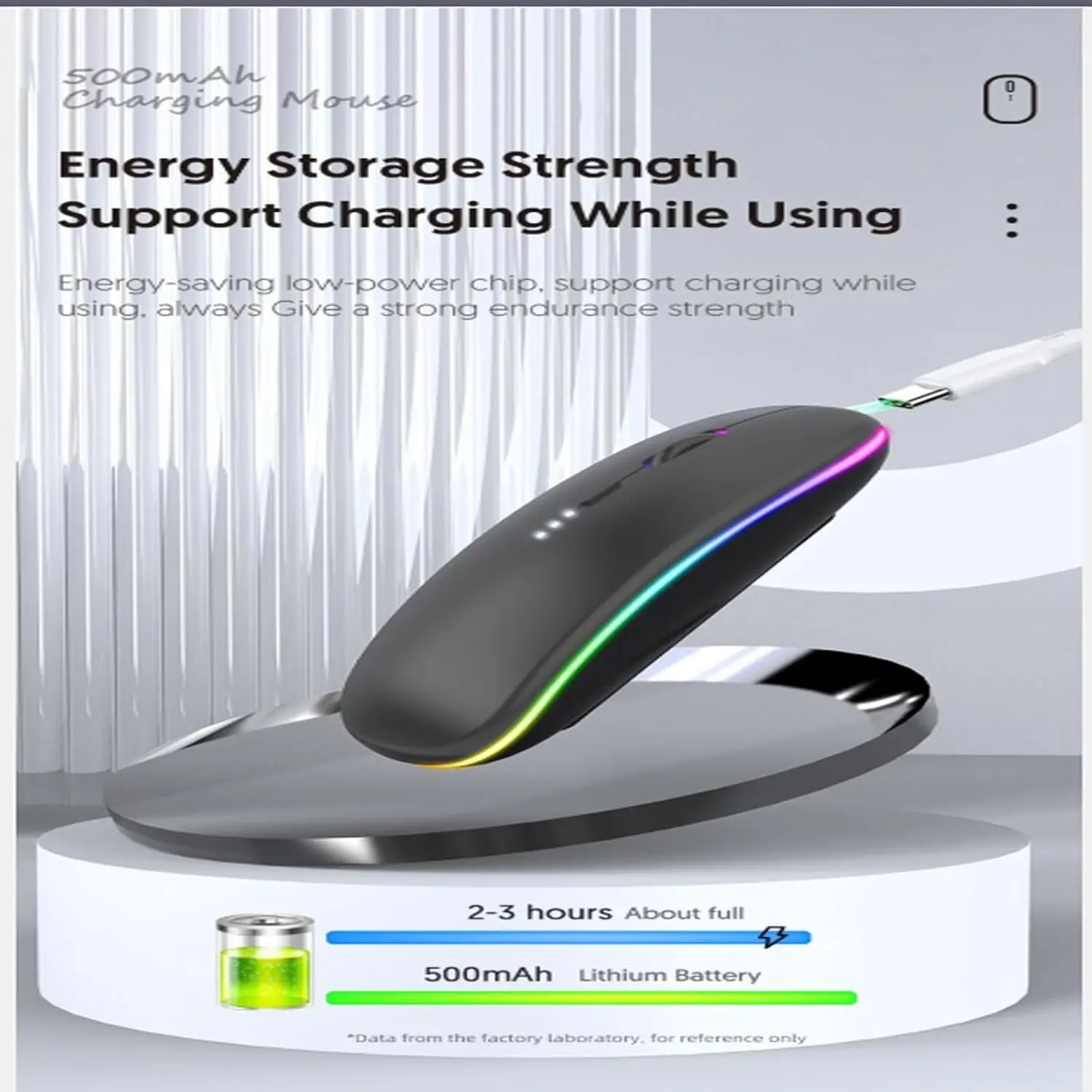 ماوس بلوتوث لاسلكي LED قابل لإعادة الشحن ماوس كمبيوتر محمول صامت نحيف محمول (BT5.2 + جهاز استقبال USB) ماوس كمبيوتر مزدوج الوضع