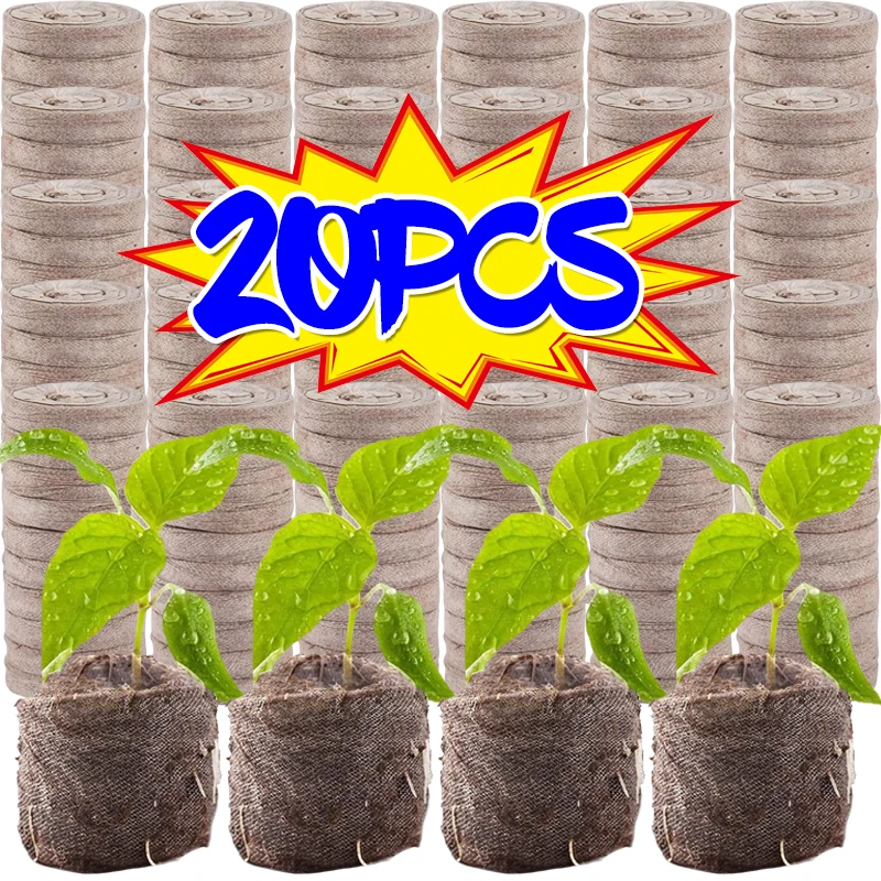 10/20PC Plant Starting Pellets Soil Block Compressed Soil Pellets Plant Starter Pods Compact Plant Pods Bulk for Starting Plants