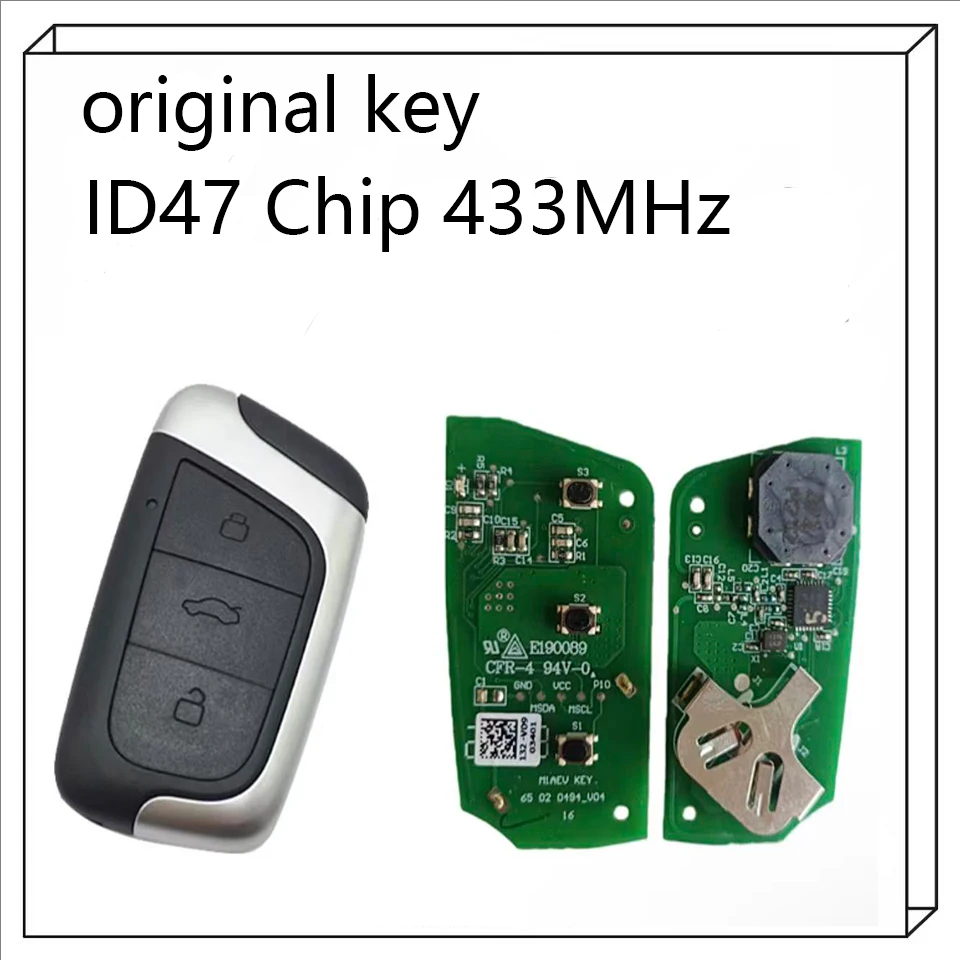 

Для Chery Ai Qar eQ1 eQ5 eQ7 Chery iCar Little Ant оригинальный OEM умный дистанционный ключ ID47 чип 433 МГц
