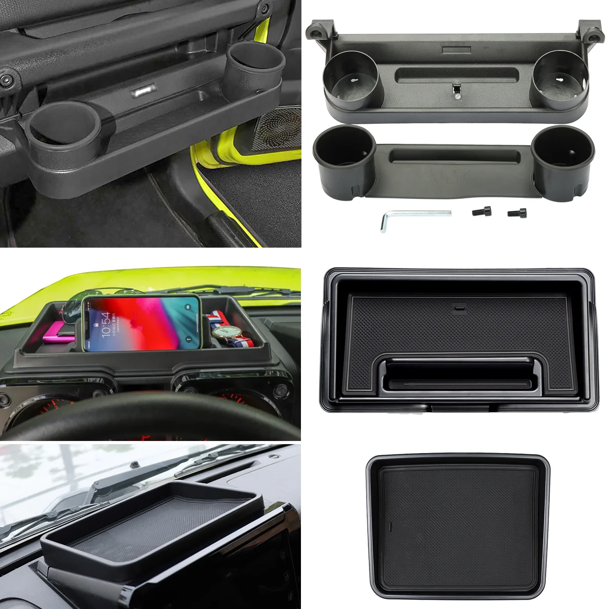 Carro co-piloto alça expansão caixa de armazenamento painel organizador bandeja suporte do telefone para suzuki jimny jb64 jb74 2019-2025 acessórios