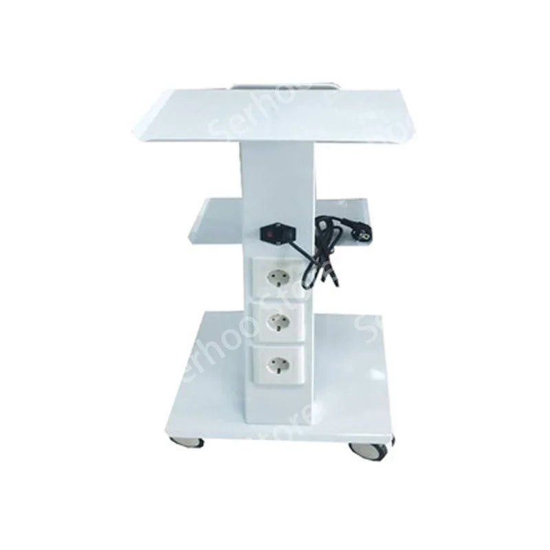 

NEW Dental Trolley 3 Shelves Metal Mobile Medical Tool Cart Built-in Socket.