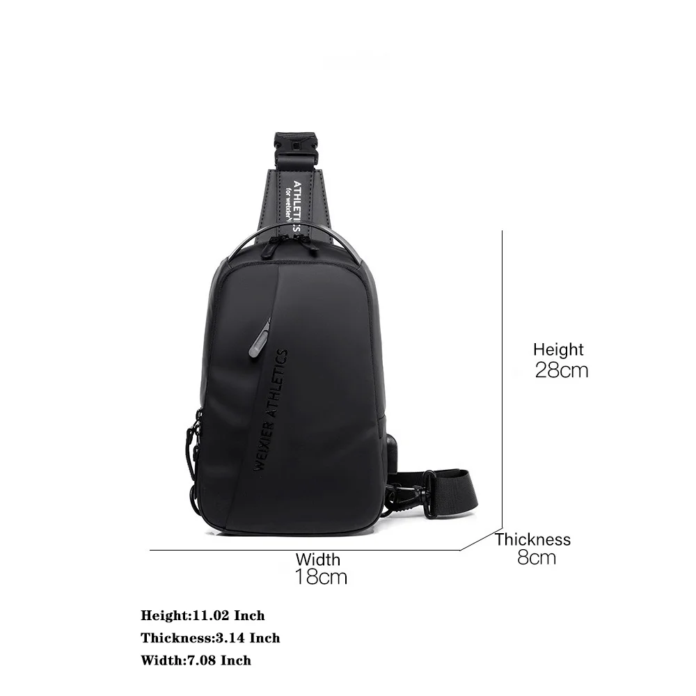 WEIXIER Gothic Fashion Men Chest Bag Casual Sports Crossbody Bag Nylon Fabric Multifunctional Shoulder Bags New Outdoor Man Bag