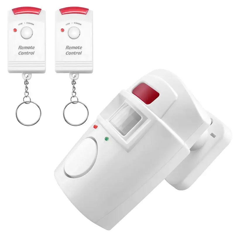A25P Infrared Motion Sensor Alarm - Burglar Alarm With 2 Remote Controls, Suitable For Home/Garages/Shops