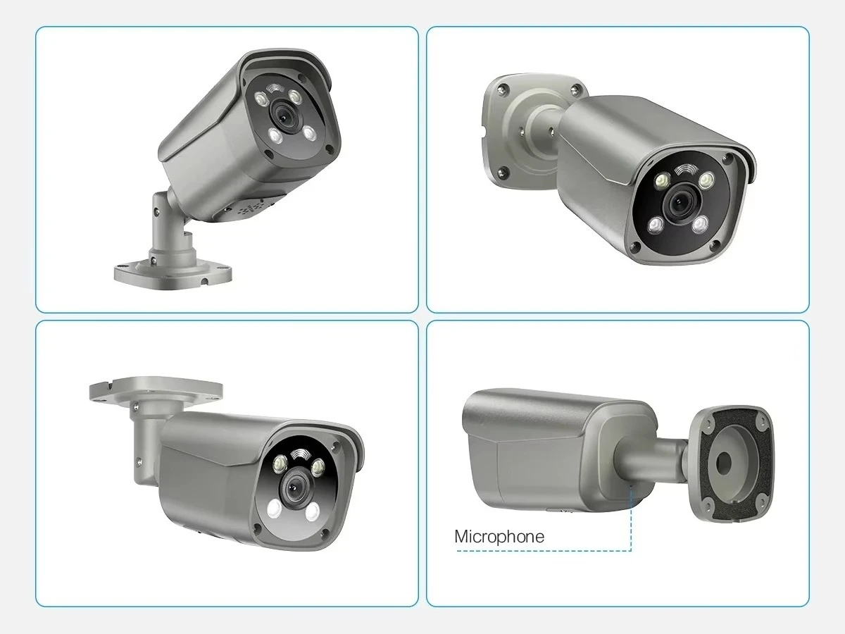 For H.265 16CH 5MP 8MP POE Camera System Face Human Detect Motion Detection  4K Security Surveillance Set Colorful Night