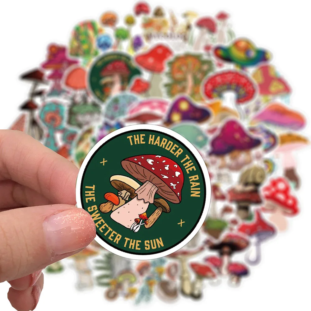 10/30/50PCS Cartoon Mushroom Plant Graffiti Stickers Cute Travel Skateboard Suitcase Guitar Luggage Laptop Funny Sticker Decals