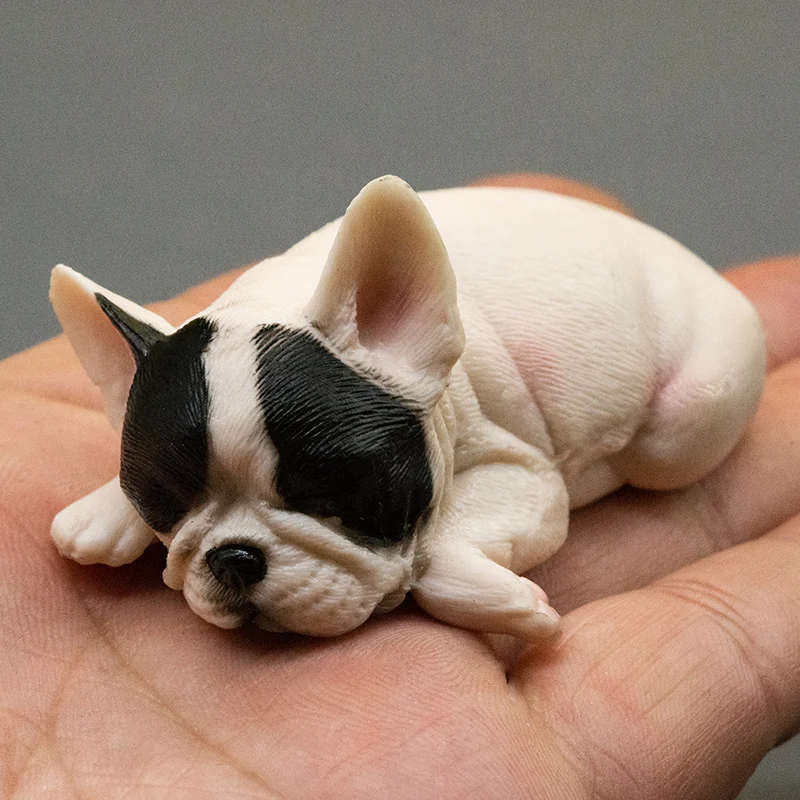 Bionic Art French Bulldog Miniatures Originality Office Desktop Bedroom Figurines Nordic Aesthetic Home Decor Statuette FYFM