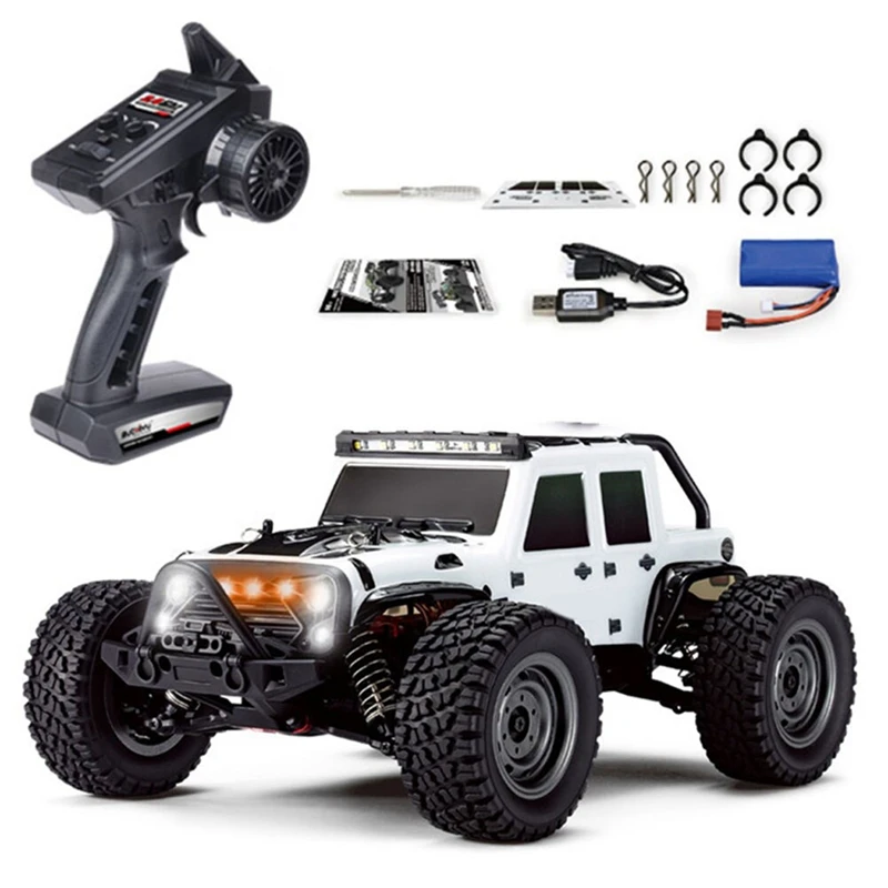 16103 Fast Rc Cars 1/16 Off Road 4WD With LED Headlights,2.4G Waterproof Remote Control Truck