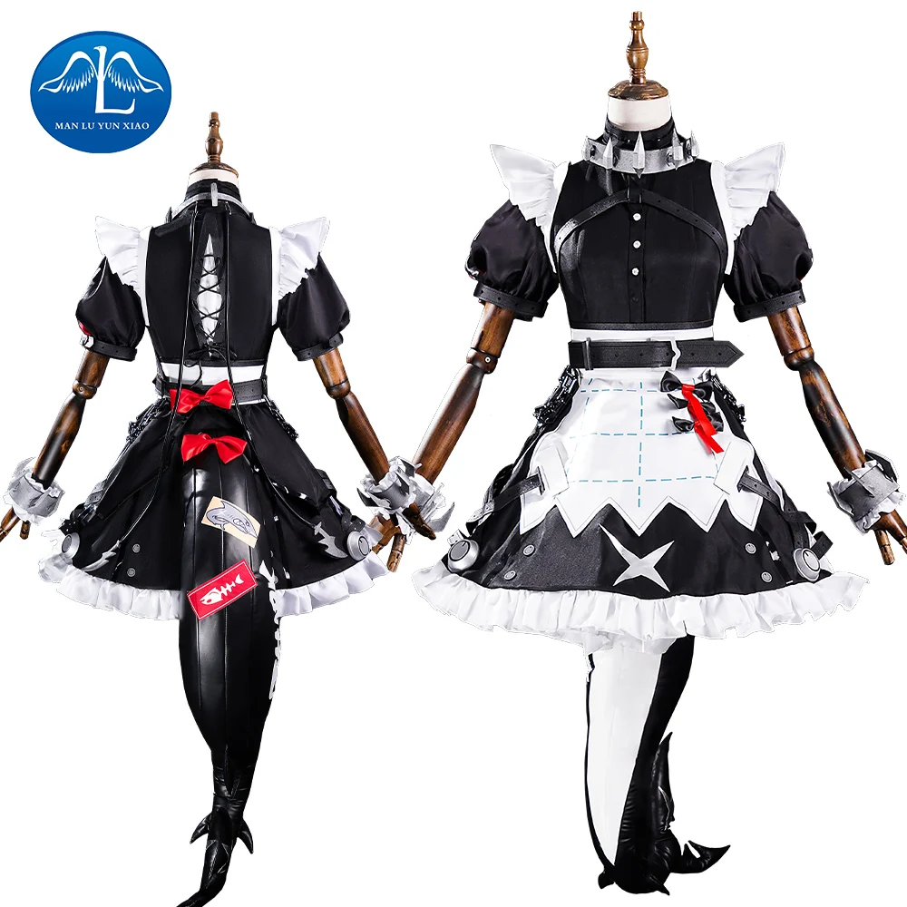 

Ellen Joe Cosplay Anime Zenless Zone Zero Costume Women Maid Dress Tail Outfit Set Uniform Hallowen Party Play Role Clothes