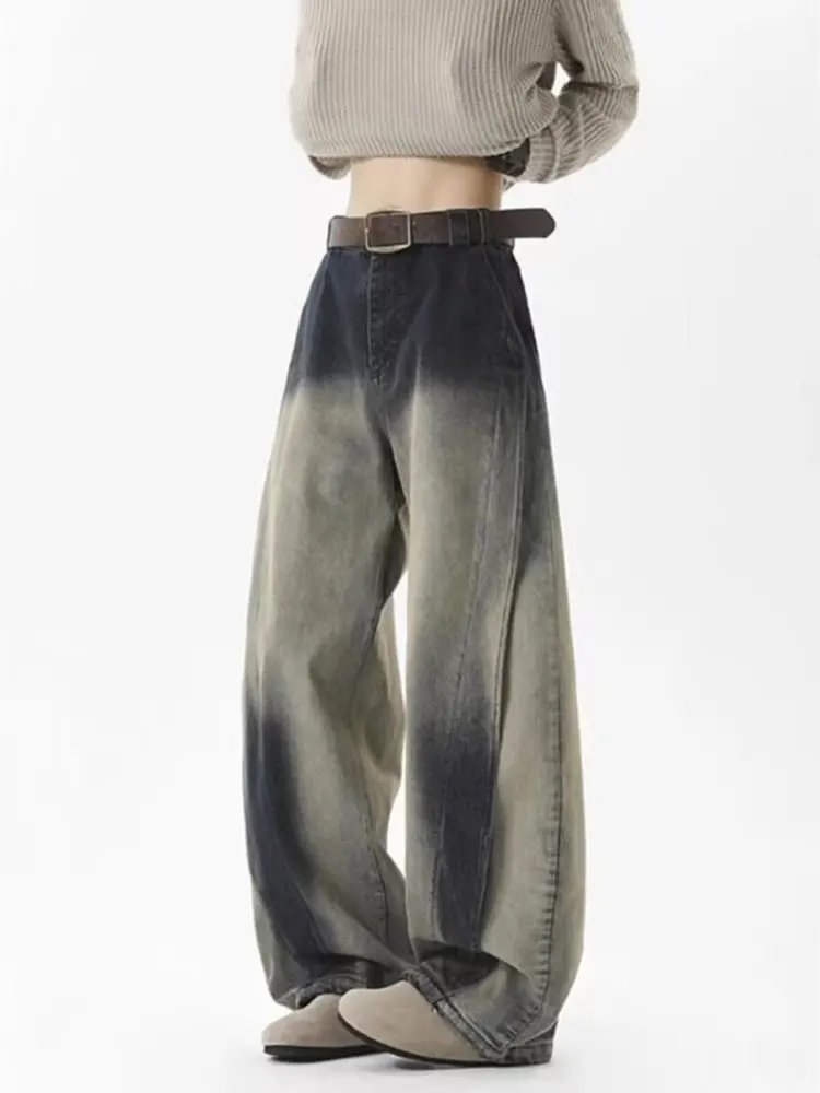 

Мужские джинсы-буткэт в стиле ретро с эффектом потертости, широкие, свободные, комфортные, в американском стиле, премиум-класса, Cleanfit, молодежные, модные