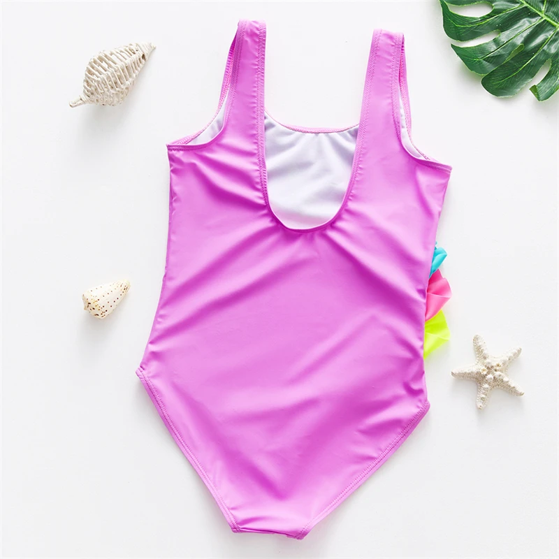 Unicorn Girls Swimsuit One-Piece Summer Backless Bathing Suits